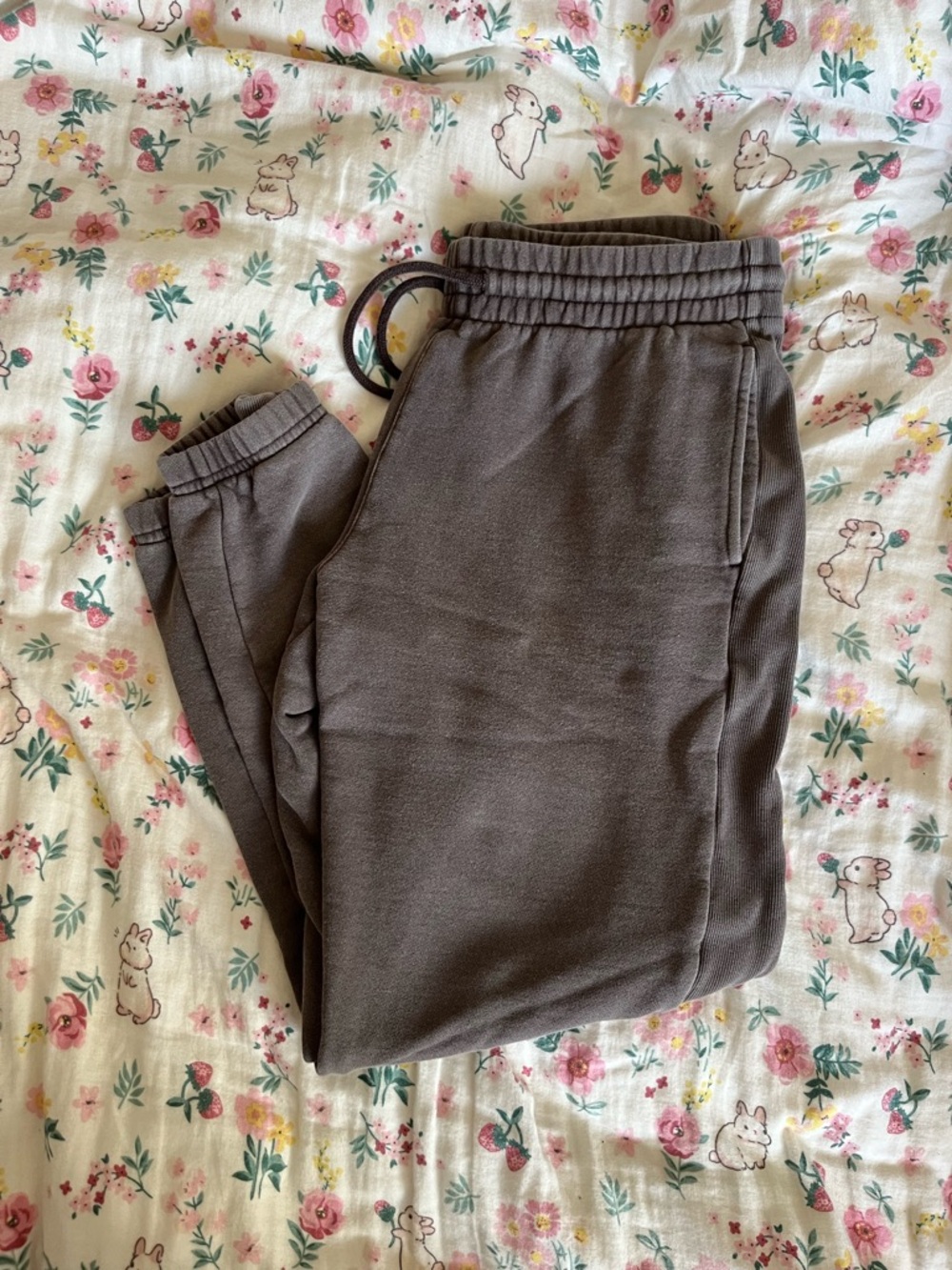 Tna cozy fleece boyfriend fit sweat pants size m brown vintage